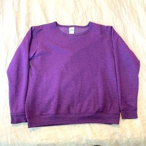 Purple crew neck pullover sweatshirt